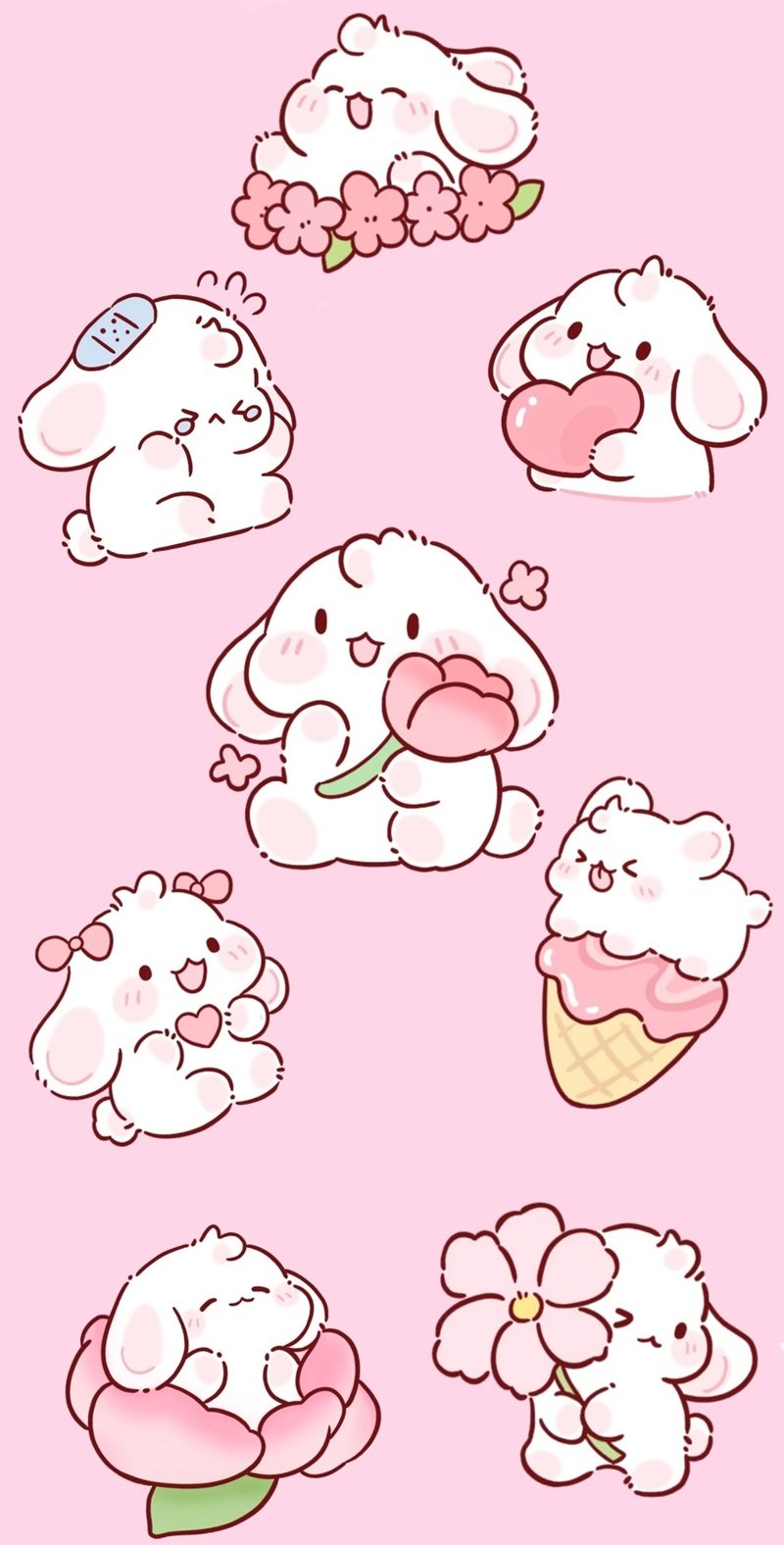 hình nền thỏ hồng cute 30