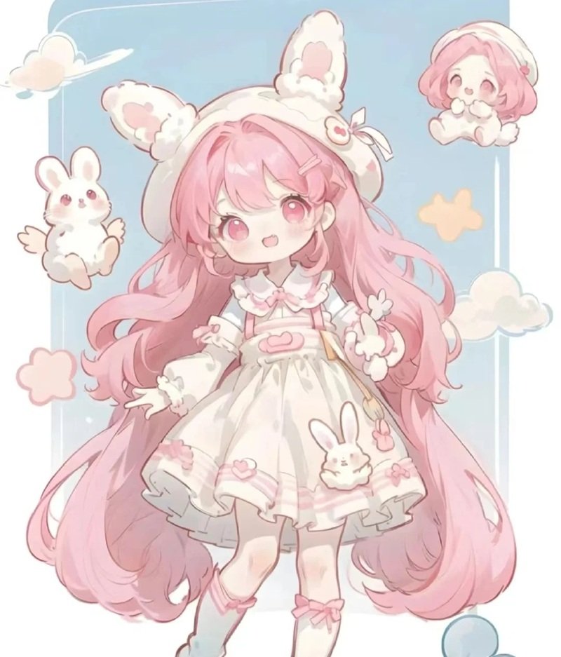 hình nền thỏ hồng cute 34