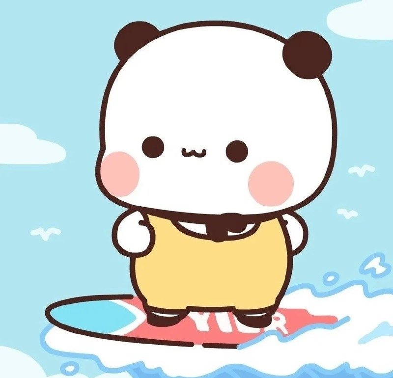 Icon gấu chibi với biểu cảm đáng yêu