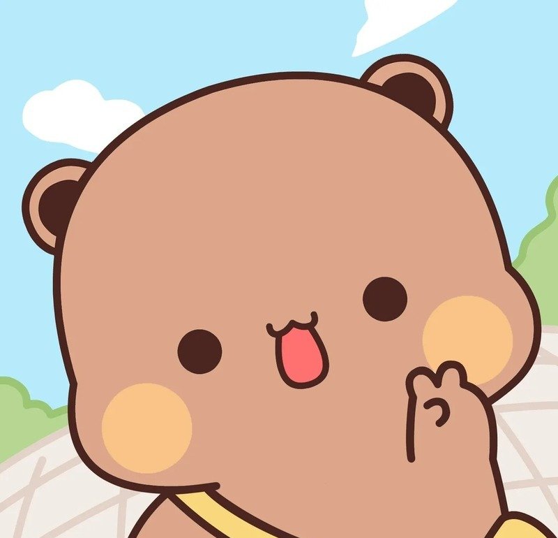 Ảnh icon gấu cute với khuôn mặt vui vẻ