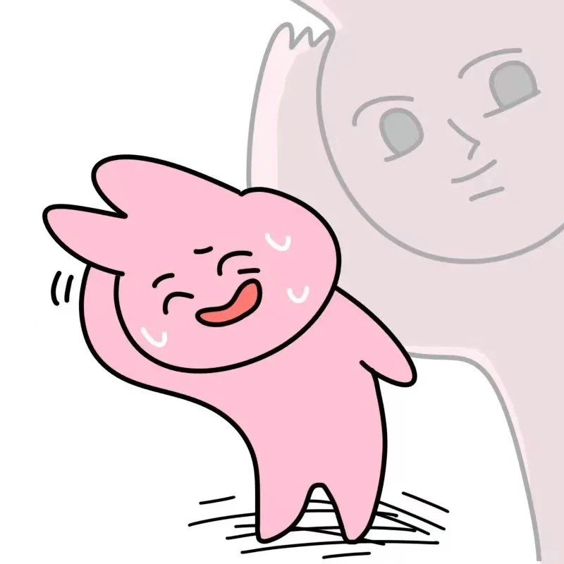 meme thỏ hồng gãi đầu