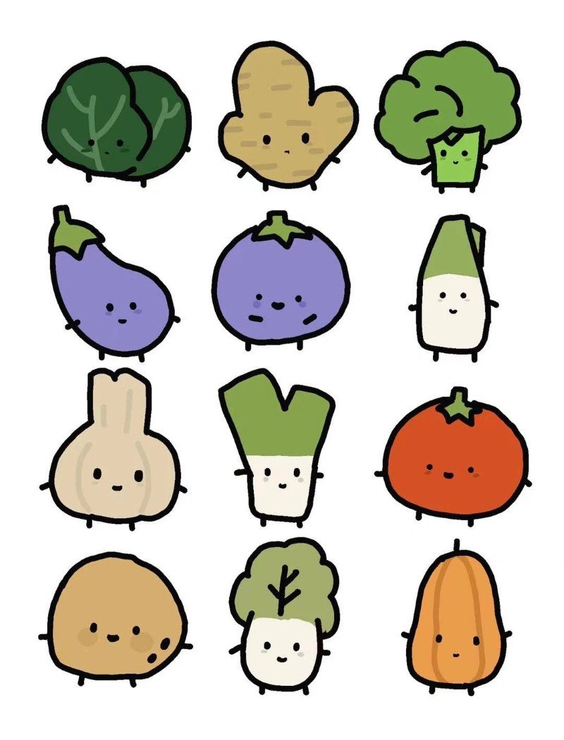 rau củ quả chibi 19