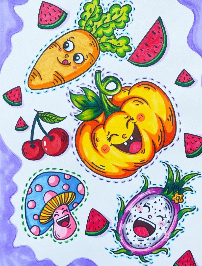 rau củ quả chibi 21