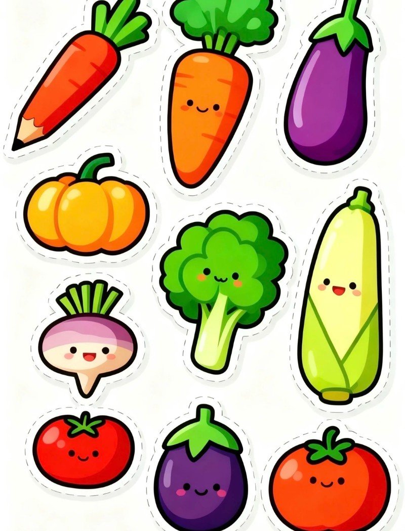 rau củ quả chibi 23