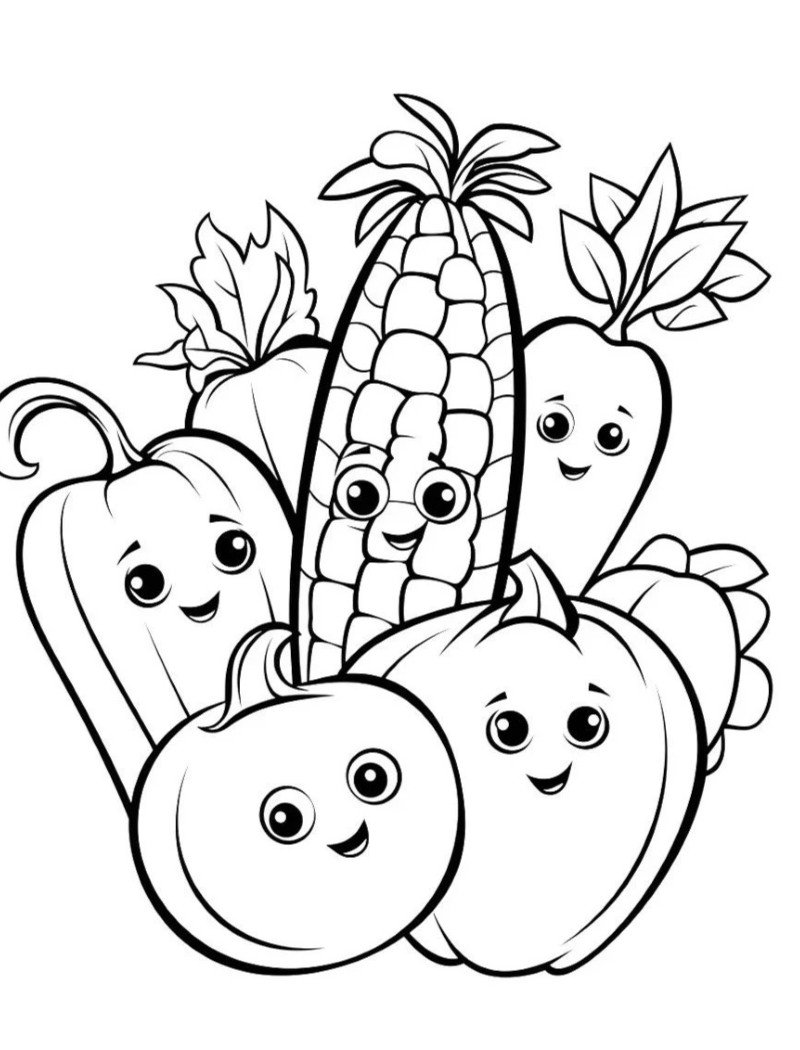 rau củ quả chibi 4