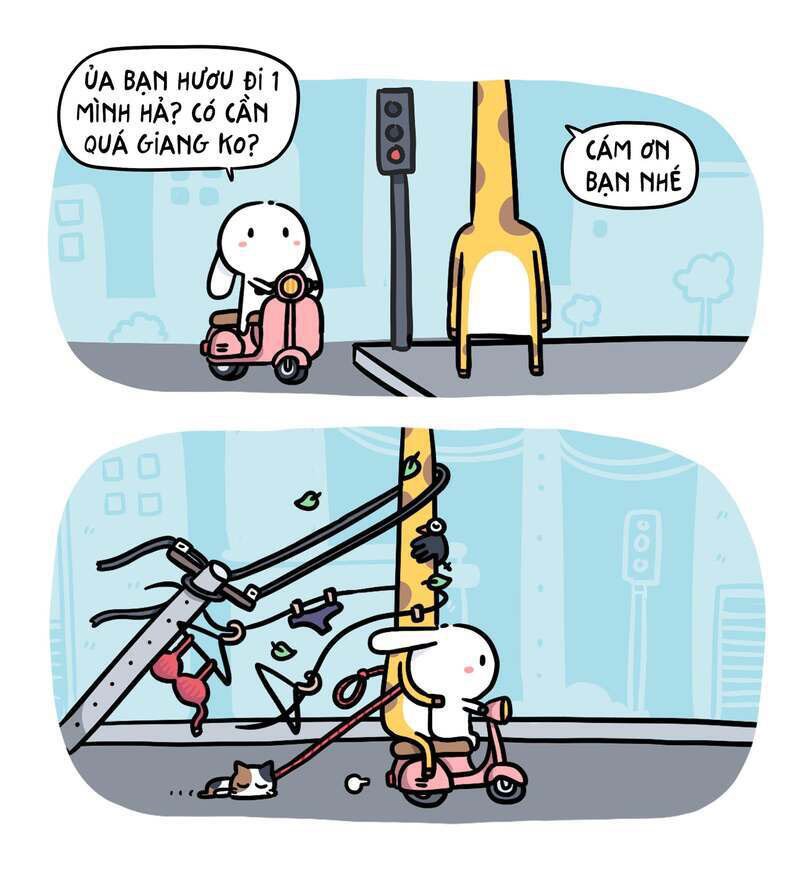 Thỏ bảy màu meme hài hước với biểu cảm độc đáo