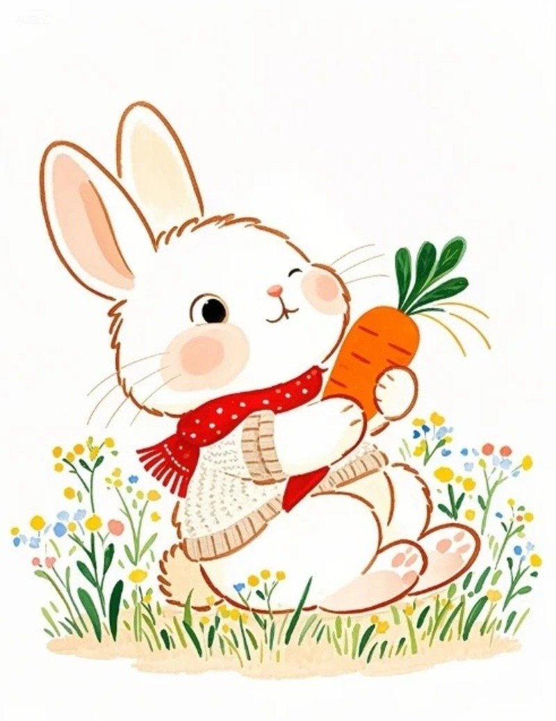 Ảnh thỏ chibi nhỏ nhắn dễ thương