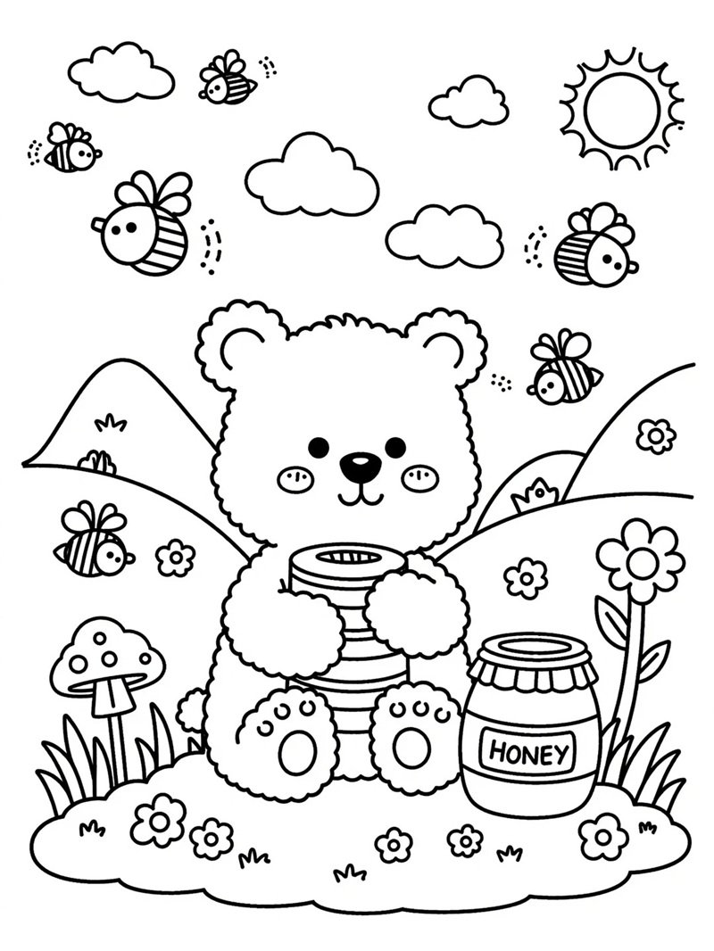 tô màu con gấu 11