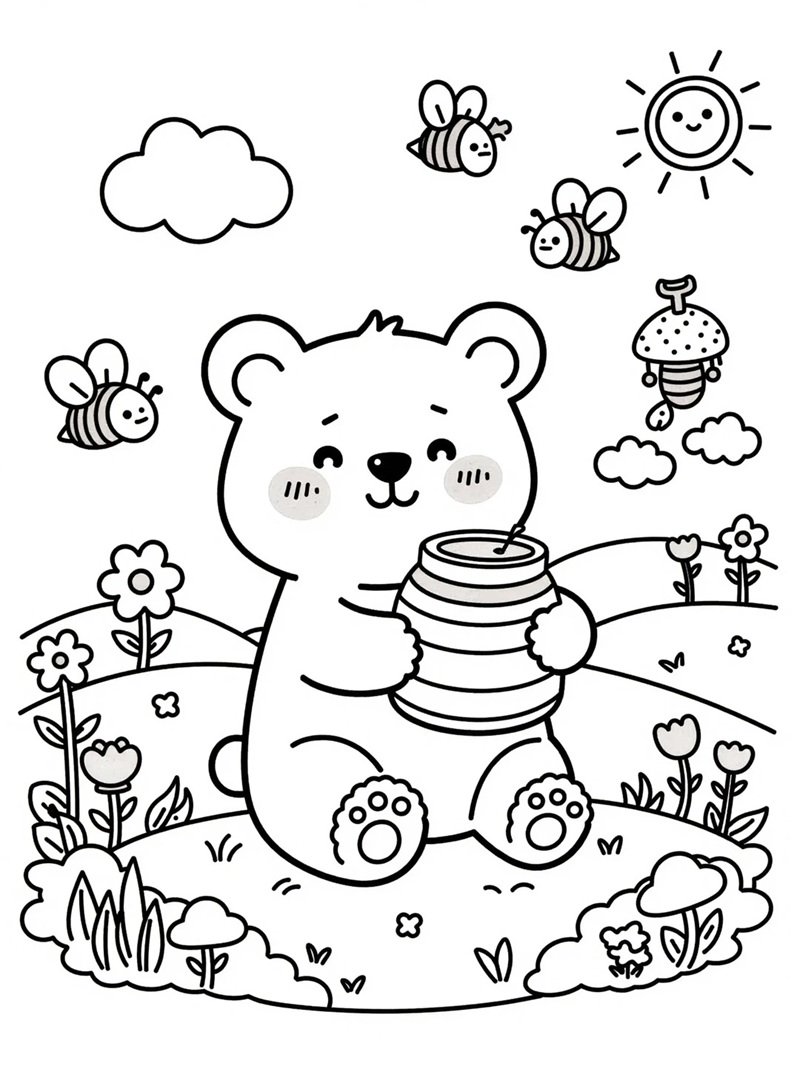 tô màu con gấu 12