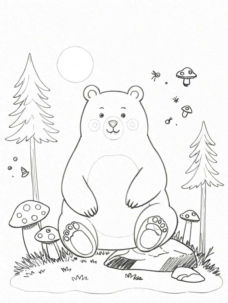 tô màu con gấu 7