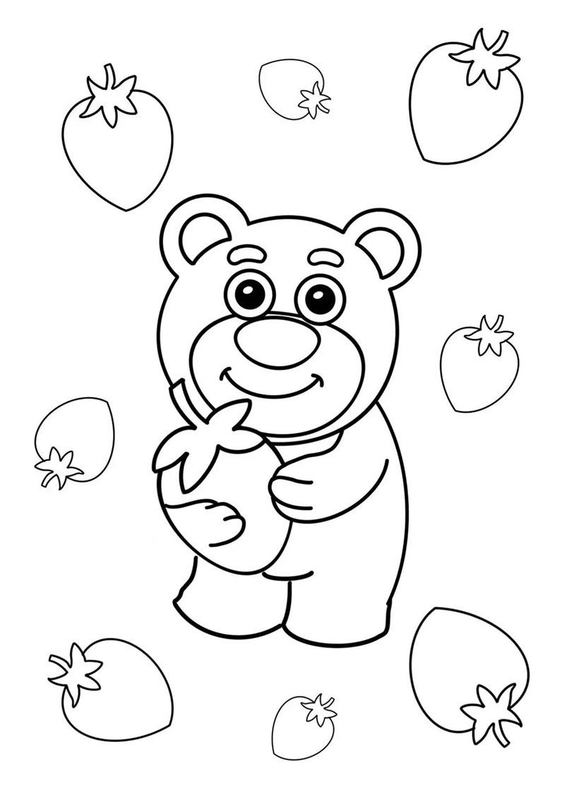 tô màu gấu dâu 1