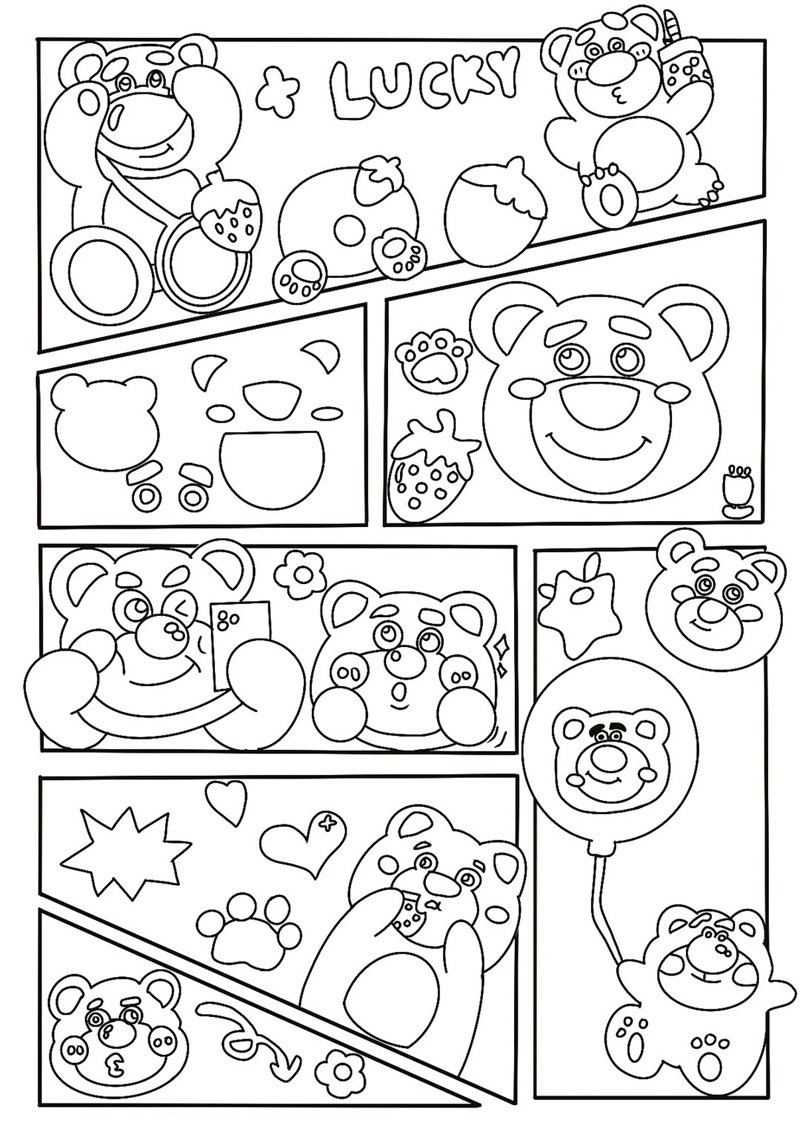 tô màu gấu dâu 19