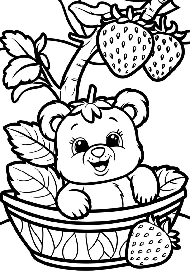 tô màu gấu dâu 20