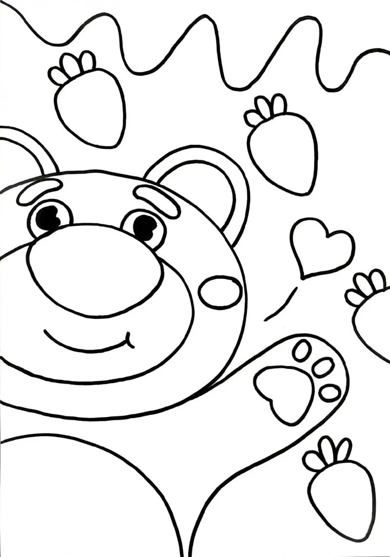 tô màu gấu dâu 25