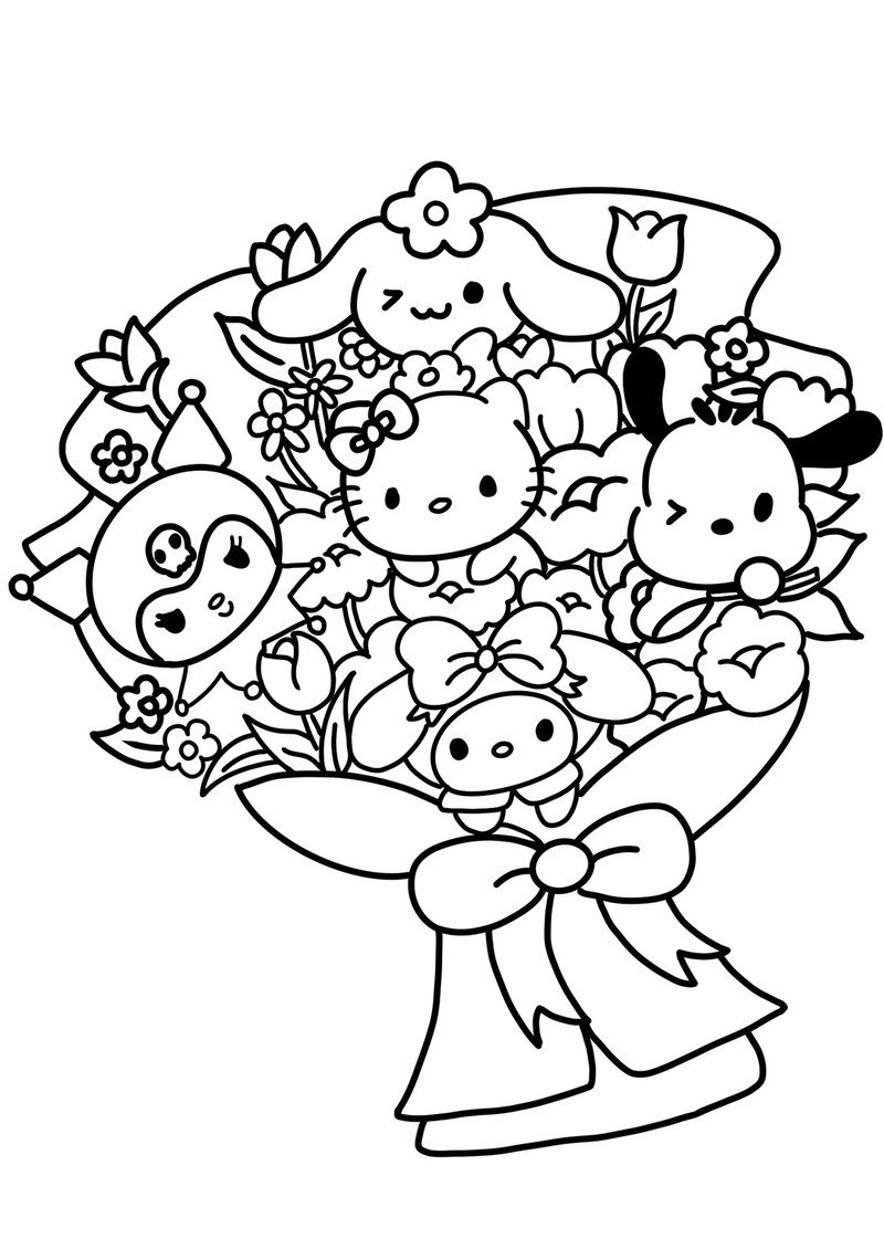 Tô màu gấu dâu chibi phong cách dễ thương