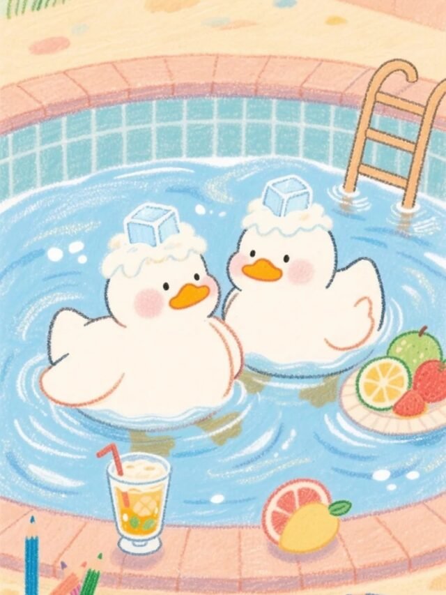 Hình con vịt dễ thương phong cách hoạt hình cực xinh