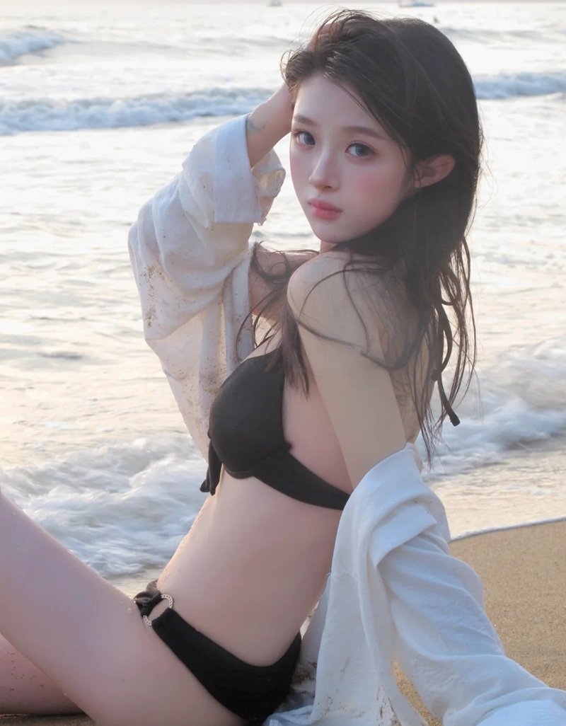ảnh gái mặc bikini đen 12