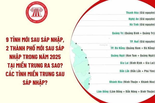 Bản đồ các tỉnh miền Trung sau sáp nhập