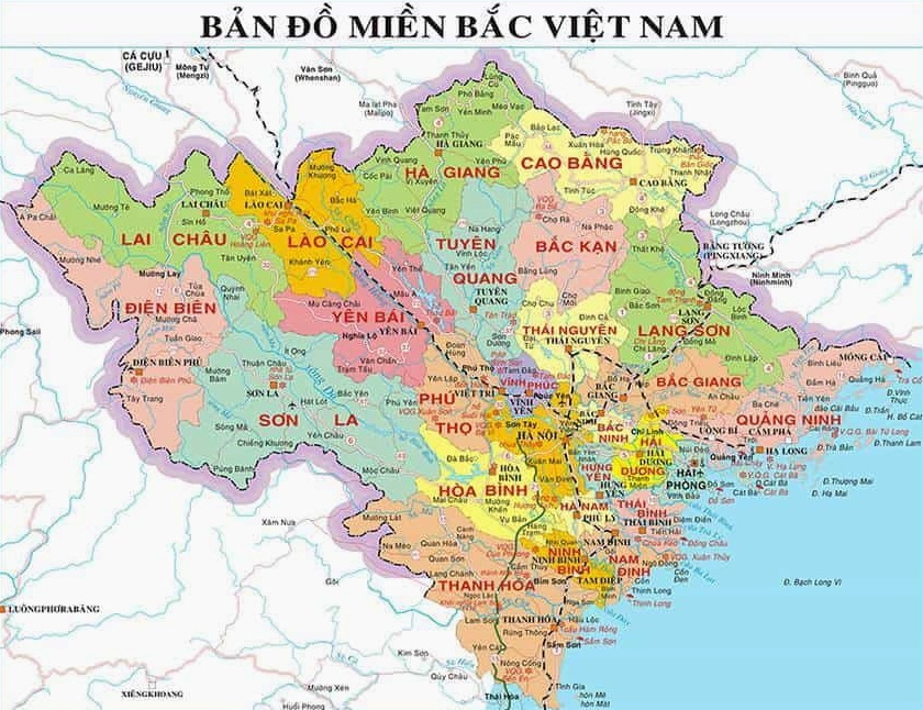 Bản đồ chi tiết các tỉnh miền Bắc