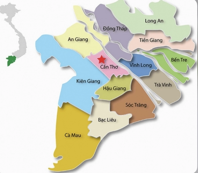 Bản đồ du lịch vùng Miền Tây Nam Bộ