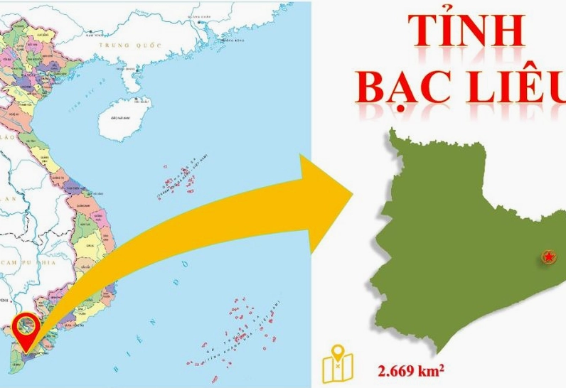 Bản đồ hành chính tỉnh Bạc Liêu