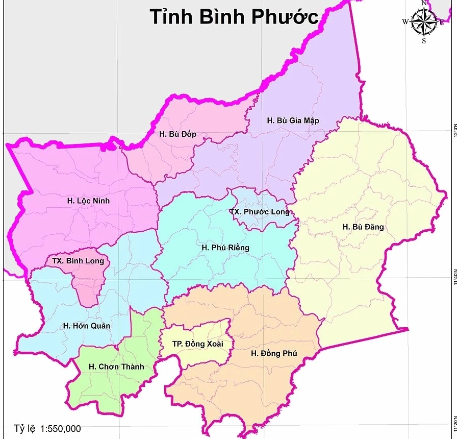 Bản đồ tỉnh Bình Phước