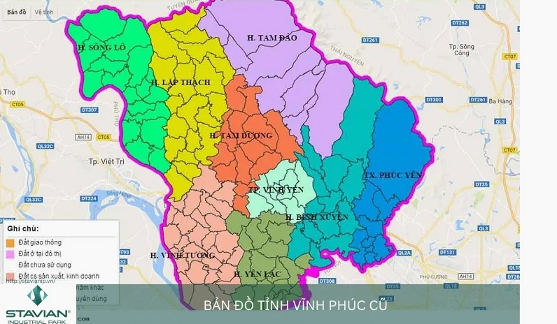 Bản đồ tỉnh Vĩnh Phúc