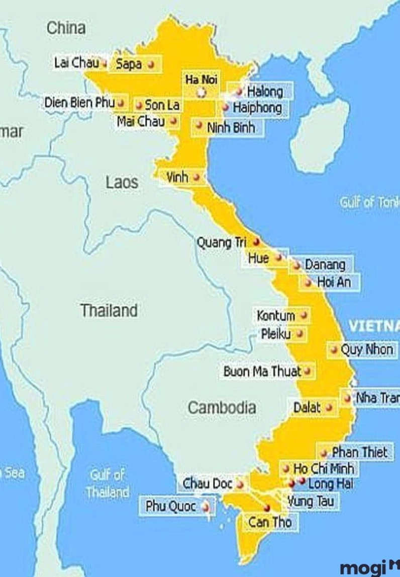 Bản đồ Việt Nam làm nổi bật tỉnh có diện tích lớn nhất
