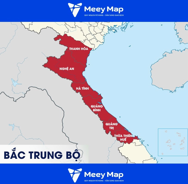 Bản đồ Vùng Bắc Trung Bộ Việt Nam