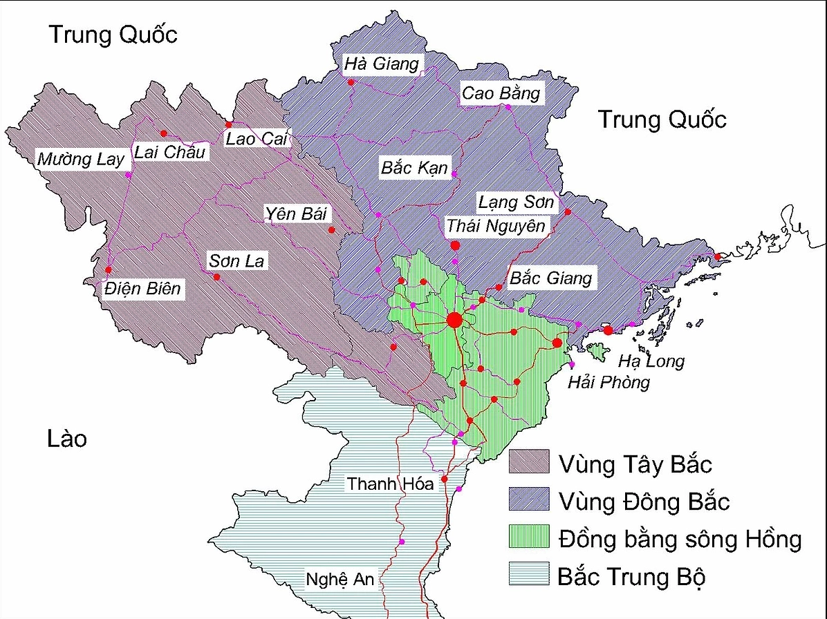 Bản đồ vùng Đông Bắc Bộ Việt Nam