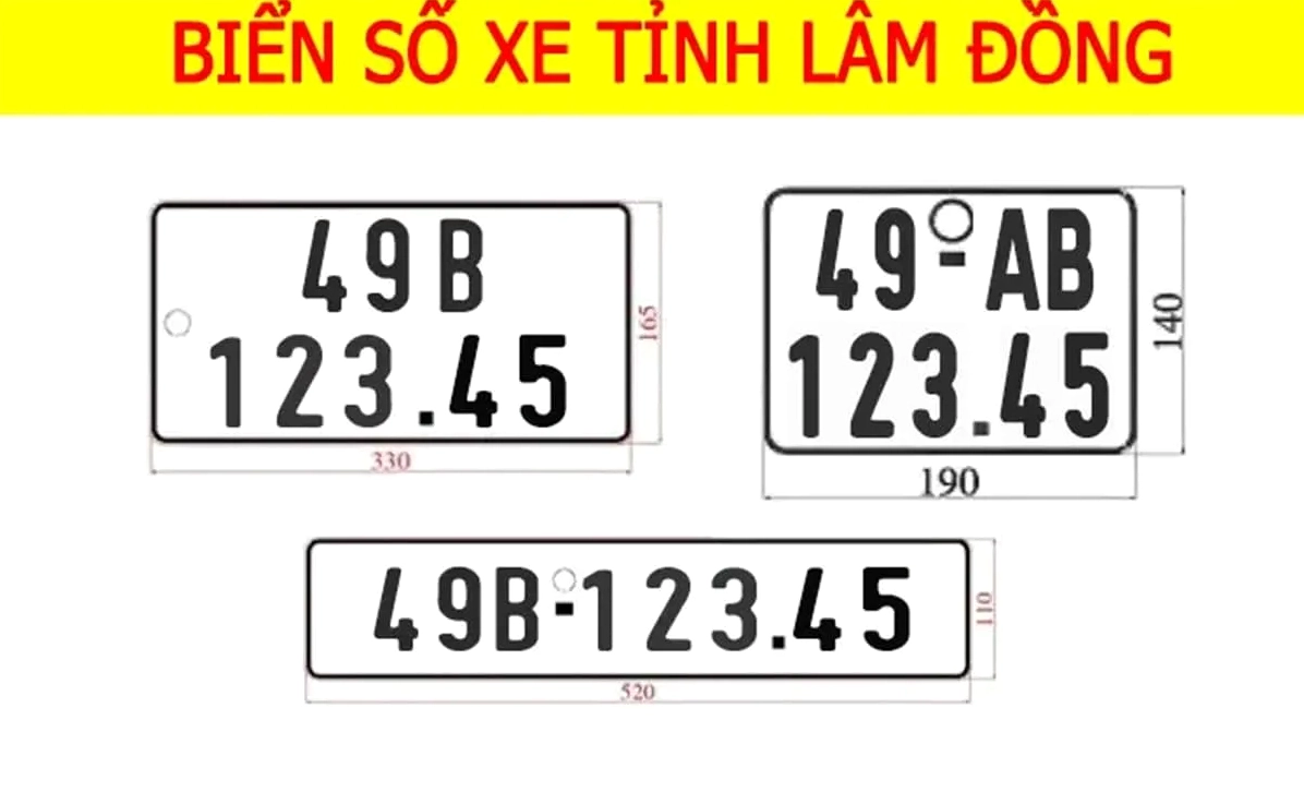 Biển số xe 49 trên xe ô tô