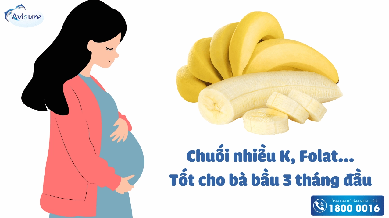 Chuối loại trái cây tốt cho mẹ mang thai tháng đầu
