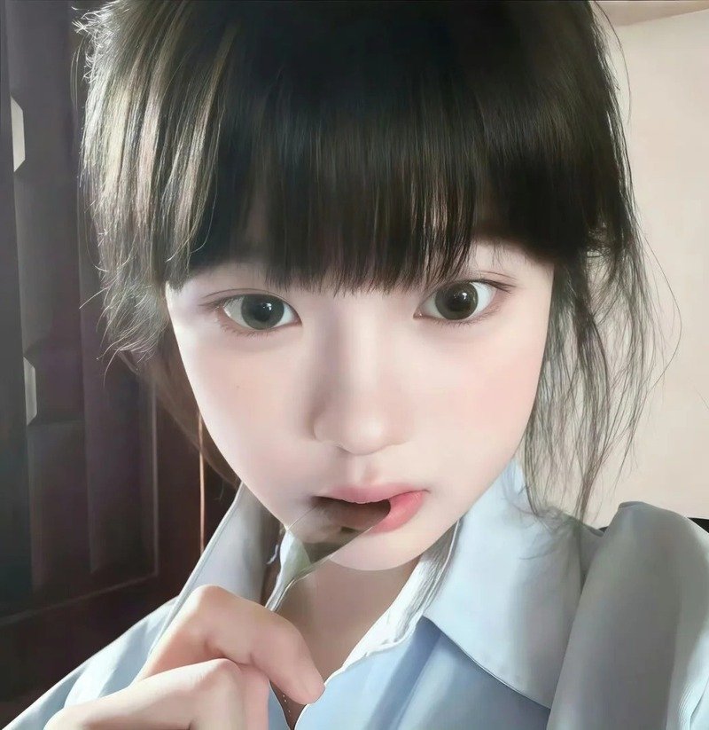 con gái avatar màu xanh dương cute 13