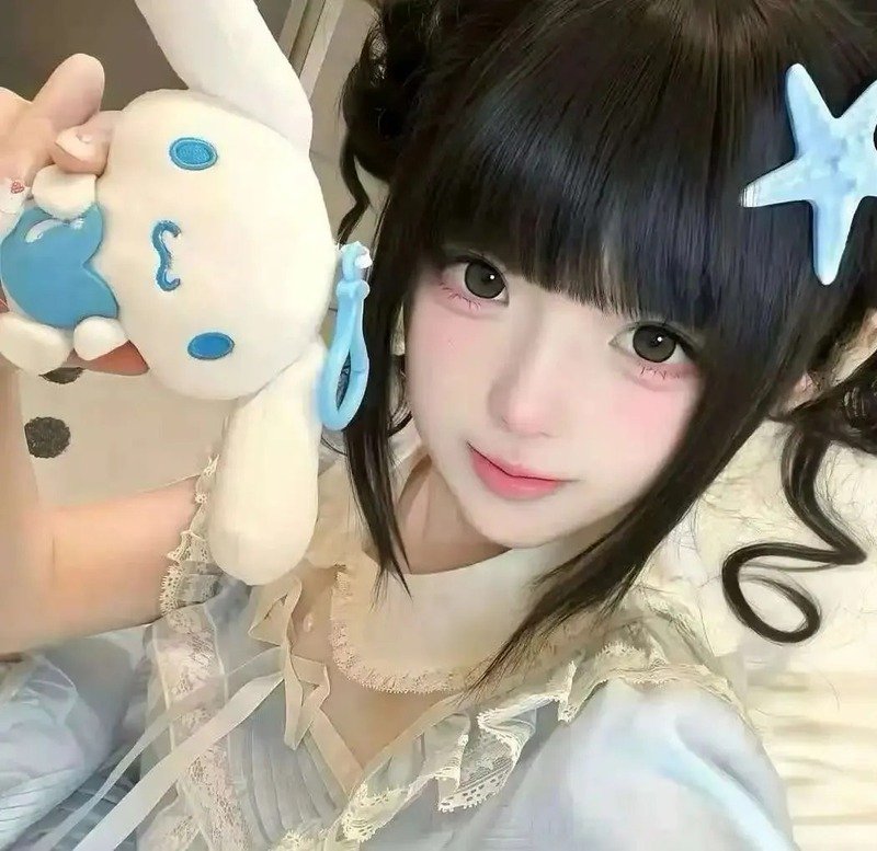 con gái avatar màu xanh dương cute 19