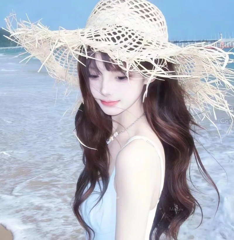 con gái avatar màu xanh dương cute 20