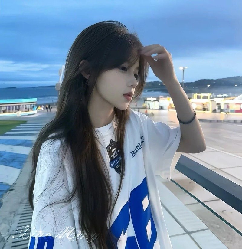 con gái avatar màu xanh dương cute 26