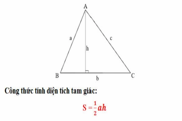 Công thức tính diện tích tam giác thường