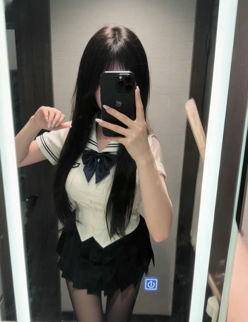 gái xinh mặc váy ngắn đen 18