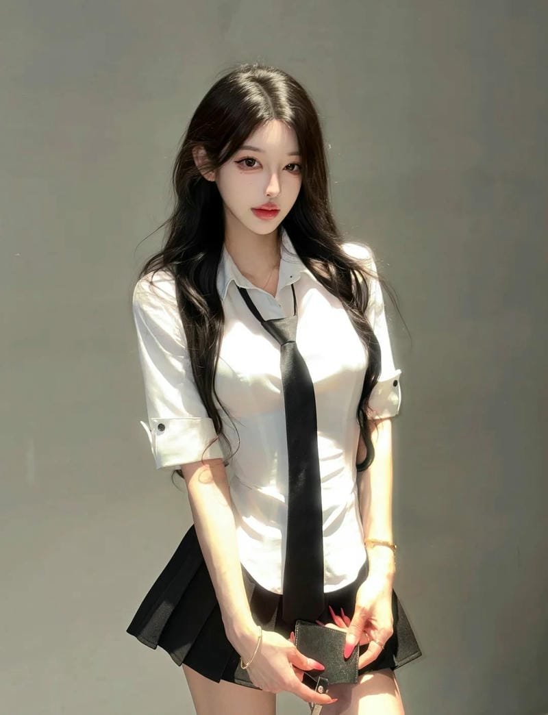 gái xinh mặc váy ngắn đen 21