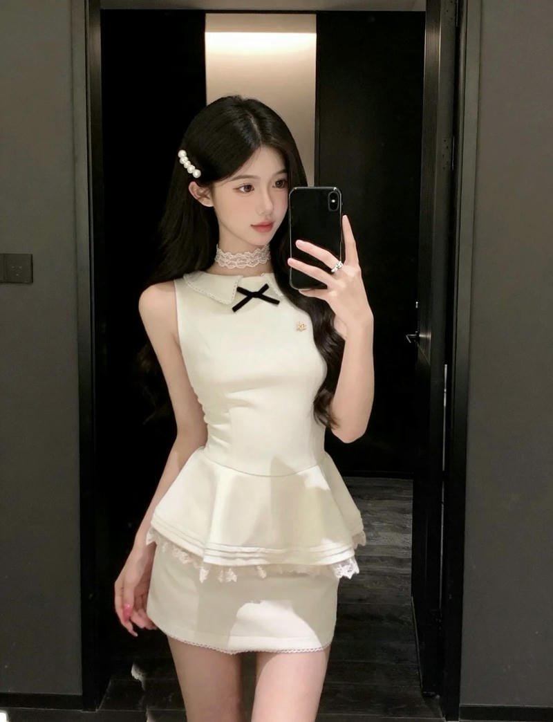 gái xinh mặc váy ngắn trắng 20