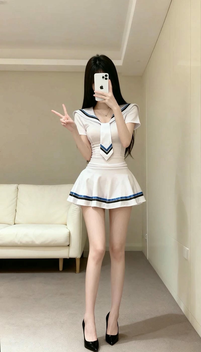 gái xinh mặc váy ngắn trắng 35
