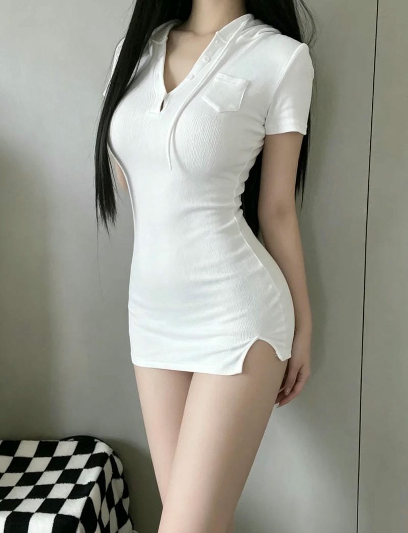gái xinh mặc váy ngắn trắng 37