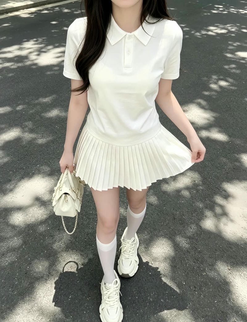 gái xinh mặc váy ngắn trắng 9