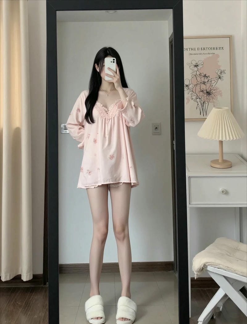 gái xinh mặc váy ngủ 12
