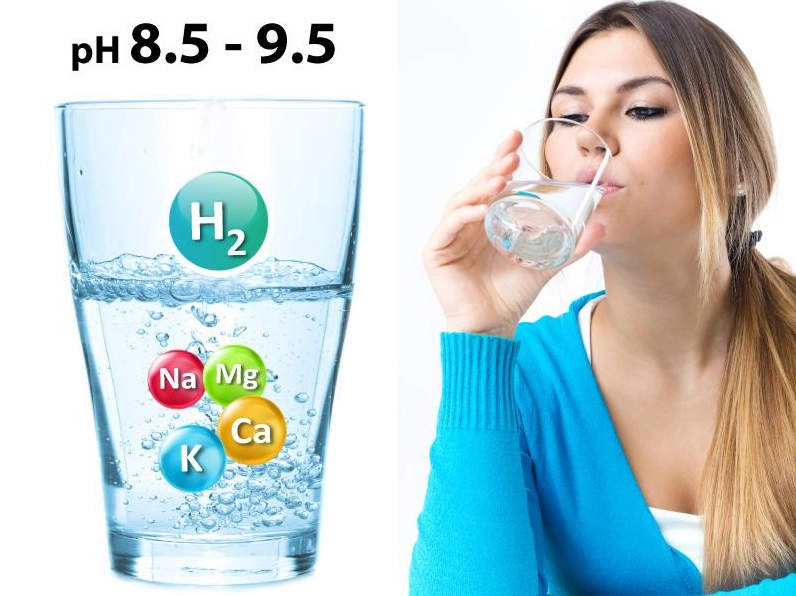 Nước ion kiềm có độ pH từ 8.5 - 9.5 giúp giảm trào ngược, ợ nóng, ợ chua hiệu quả