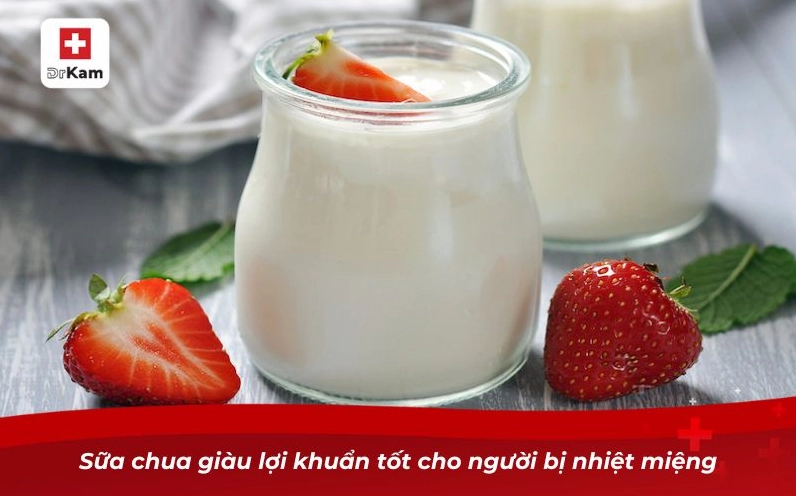 Sữa chua giàu lợi khuẩn tốt cho người bị nhiệt miệng