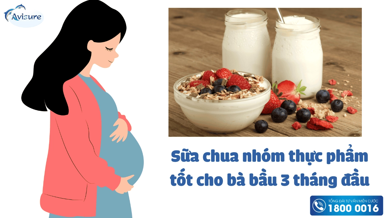 Sữa chua nhóm thực phẩm tốt cho mẹ bầu tuần đầu