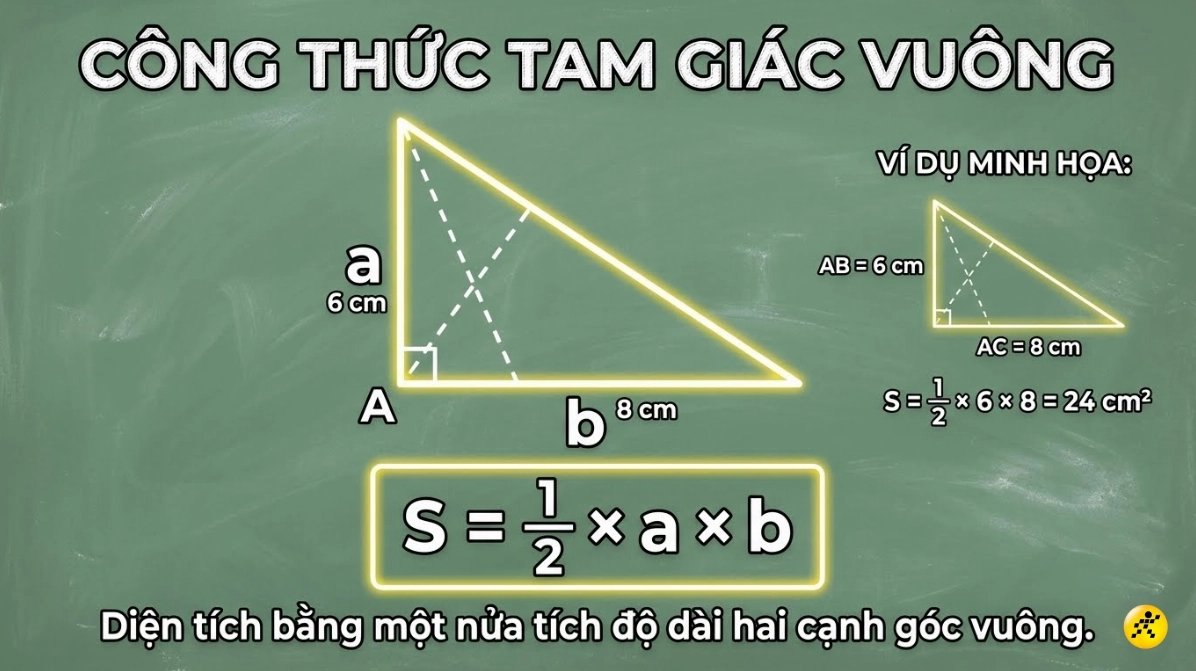 Tính diện tích tam giác vuông