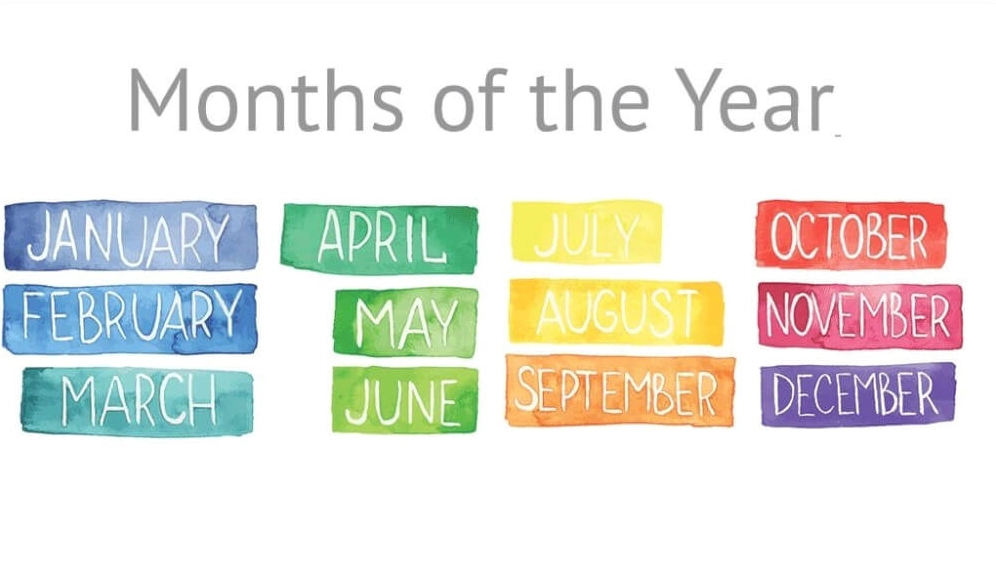 12 tháng trong tiếng Anh từ January - December
