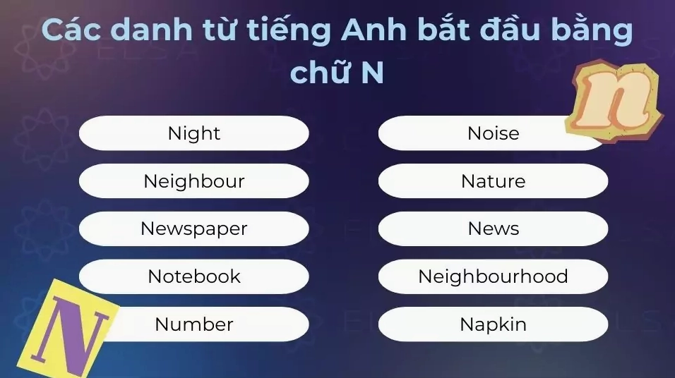 Các danh từ tiếng Anh bắt đầu bằng chữ N